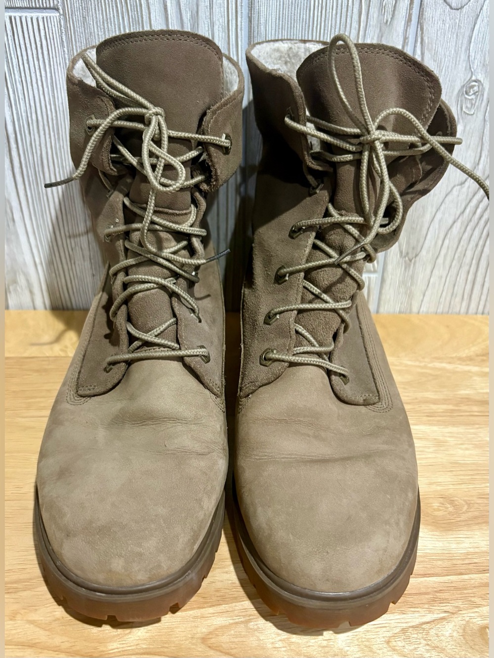Timberland Jayne A1SGB Women’s Size 11 Brown Nubuck Fold Down Shearling Boots